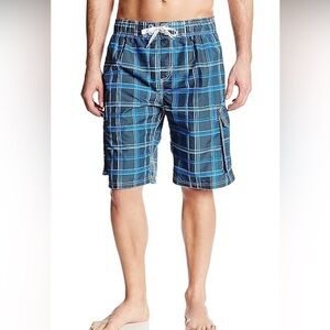 Blue Plaid Men's Shorts